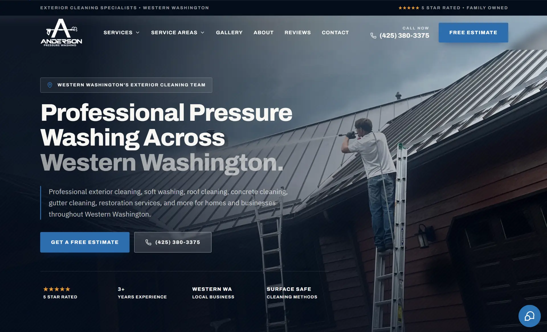 ANDERSON PRESSURE WASHING website screenshot